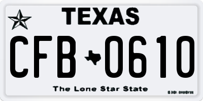 TX license plate CFB0610