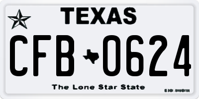 TX license plate CFB0624