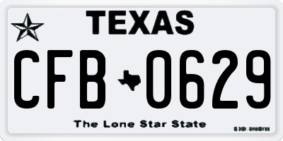 TX license plate CFB0629