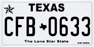 TX license plate CFB0633