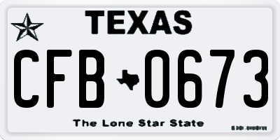 TX license plate CFB0673