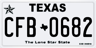 TX license plate CFB0682