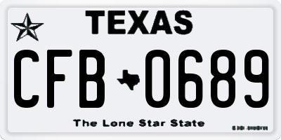 TX license plate CFB0689