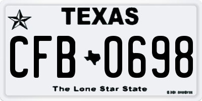 TX license plate CFB0698