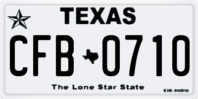 TX license plate CFB0710