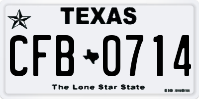 TX license plate CFB0714