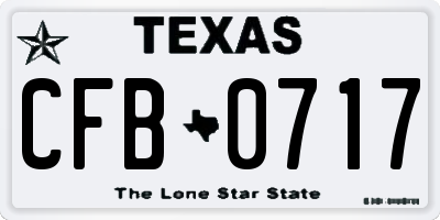 TX license plate CFB0717
