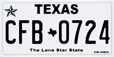 TX license plate CFB0724