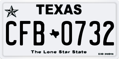 TX license plate CFB0732
