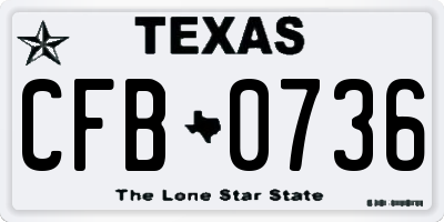 TX license plate CFB0736