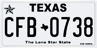 TX license plate CFB0738
