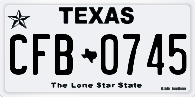 TX license plate CFB0745