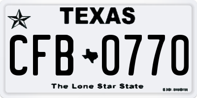 TX license plate CFB0770