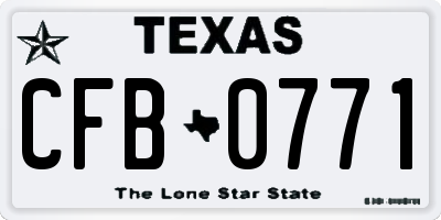 TX license plate CFB0771