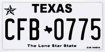 TX license plate CFB0775