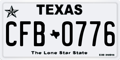 TX license plate CFB0776