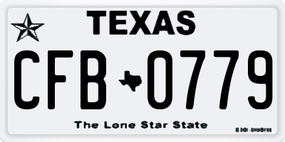 TX license plate CFB0779