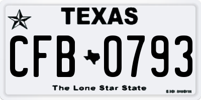 TX license plate CFB0793