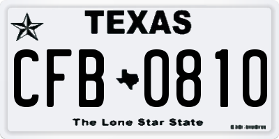 TX license plate CFB0810