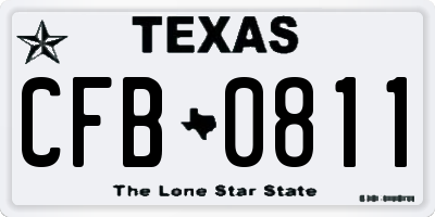 TX license plate CFB0811