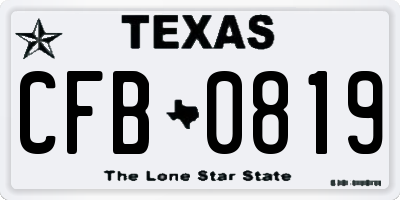 TX license plate CFB0819