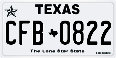 TX license plate CFB0822