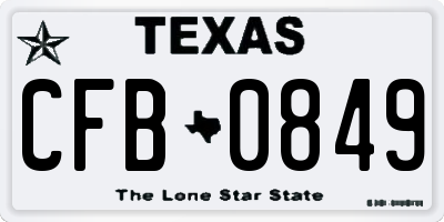 TX license plate CFB0849