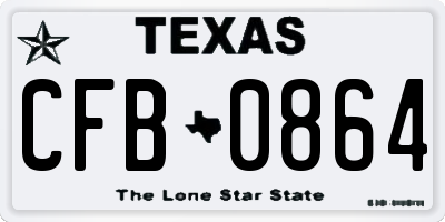 TX license plate CFB0864