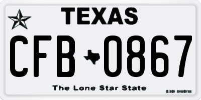 TX license plate CFB0867