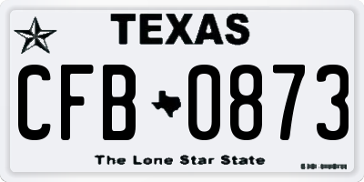 TX license plate CFB0873