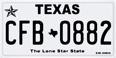 TX license plate CFB0882