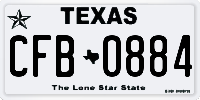 TX license plate CFB0884
