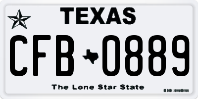 TX license plate CFB0889
