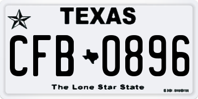 TX license plate CFB0896