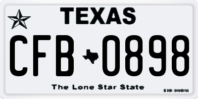 TX license plate CFB0898