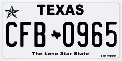 TX license plate CFB0965