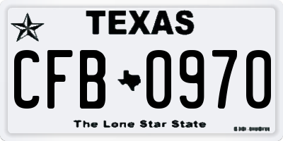 TX license plate CFB0970
