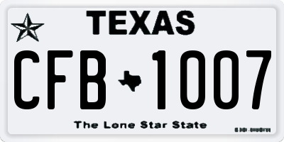 TX license plate CFB1007