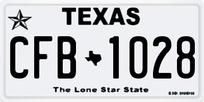 TX license plate CFB1028
