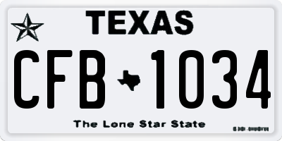 TX license plate CFB1034