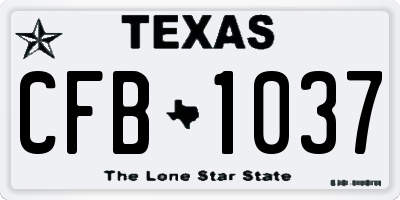 TX license plate CFB1037
