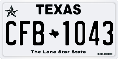 TX license plate CFB1043