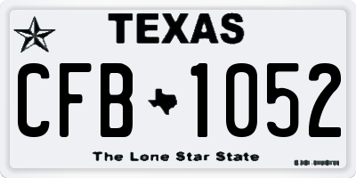 TX license plate CFB1052