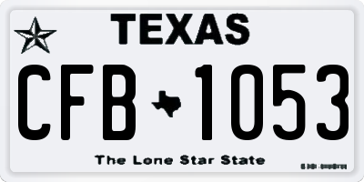 TX license plate CFB1053