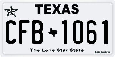 TX license plate CFB1061