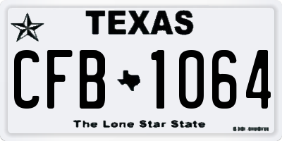 TX license plate CFB1064