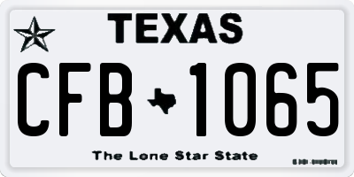TX license plate CFB1065