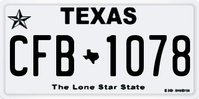 TX license plate CFB1078