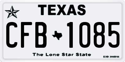 TX license plate CFB1085