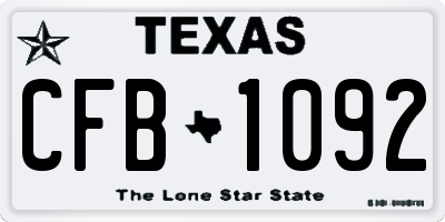 TX license plate CFB1092